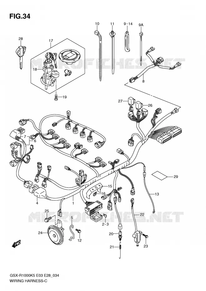 FAISCEAU ELECTRIQUE Suzuki MOTO 1000 GSX-R 2005  GSX-R1000 K5 (E28)