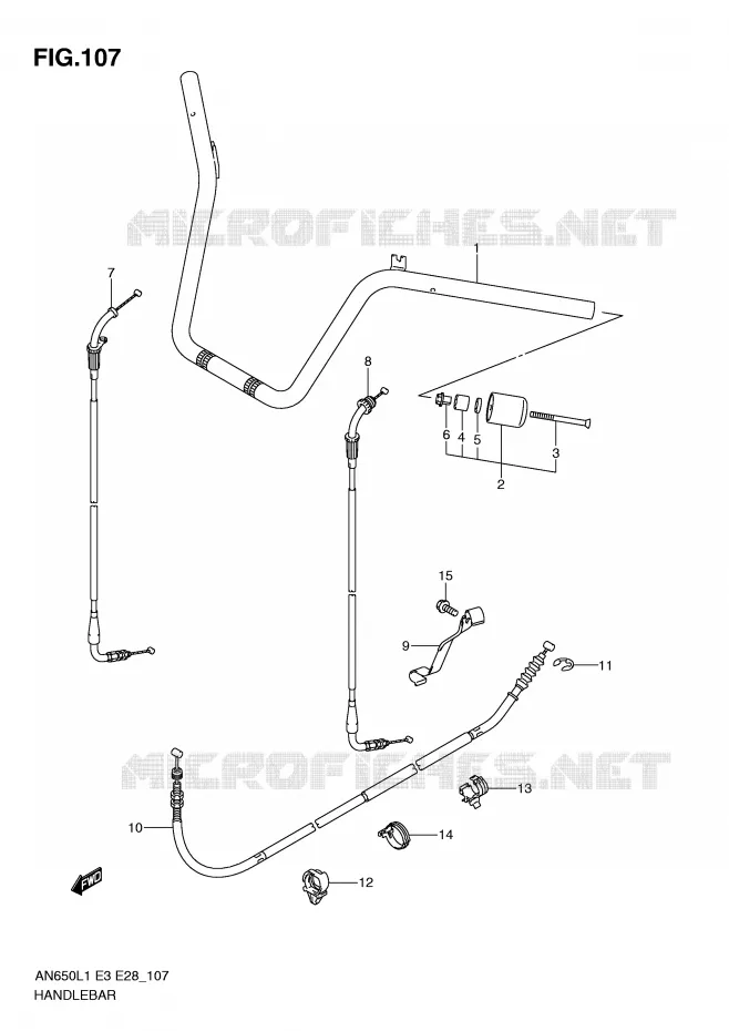 GUIDON (AN650AL1 E33) Suzuki SCOOTER 650 BURGMAN 2011  AN650L1(E3/E28)