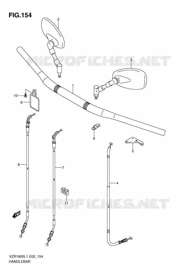 GUIDON (VZR1800L1 E2) Suzuki MOTO 1800 INTRUDER 2011  VZR1800ZUFL1(E2)