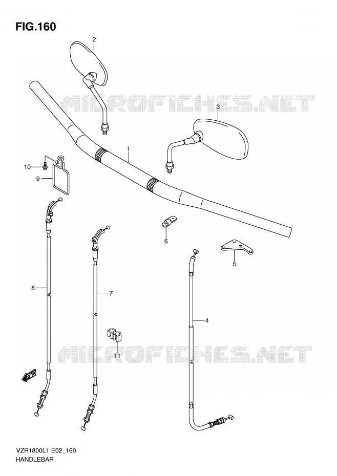 GUIDON (VZR1800ZL1 E24) Suzuki MOTO 1800 INTRUDER 2011  VZR1800ZL1(E2)