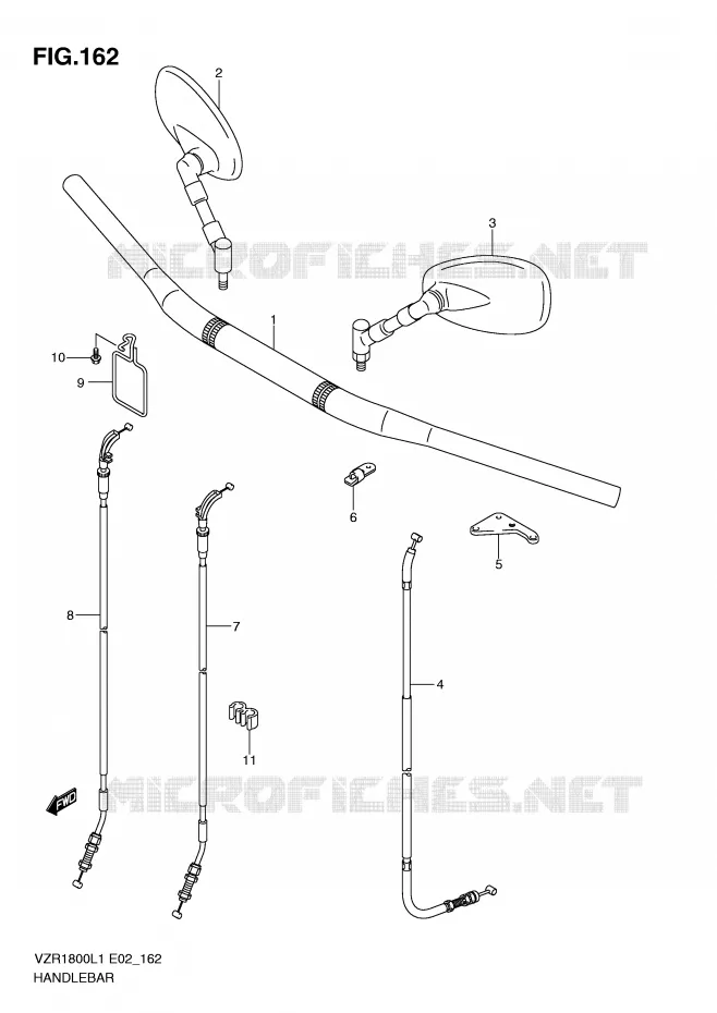 GUIDON (VZR1800ZUFL1 E19) Suzuki MOTO 1800 INTRUDER 2011  VZR1800ZL1(E2)
