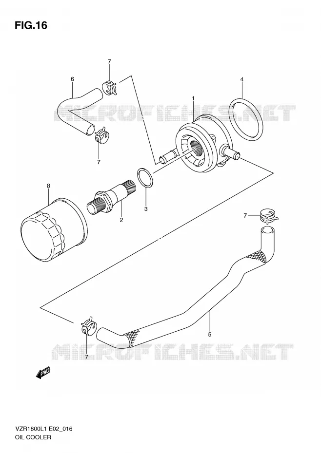 RADIATEUR D'HUILE Suzuki MOTO 1800 INTRUDER 2011  VZR1800ZL1(E2)