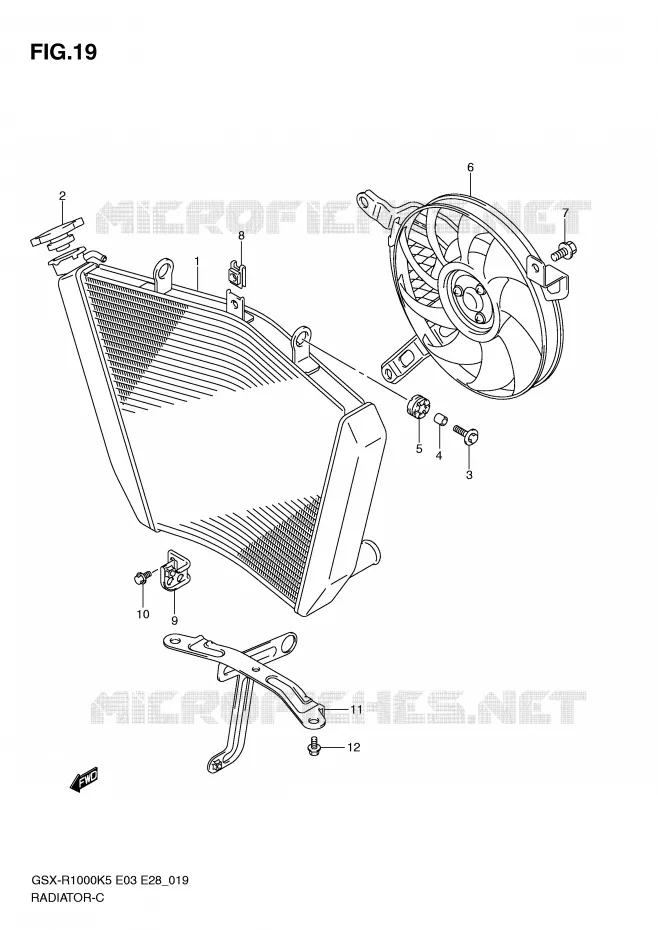 RADIATEUR Suzuki MOTO 1000 GSX-R 2005  GSX-R1000 K5 (E33)