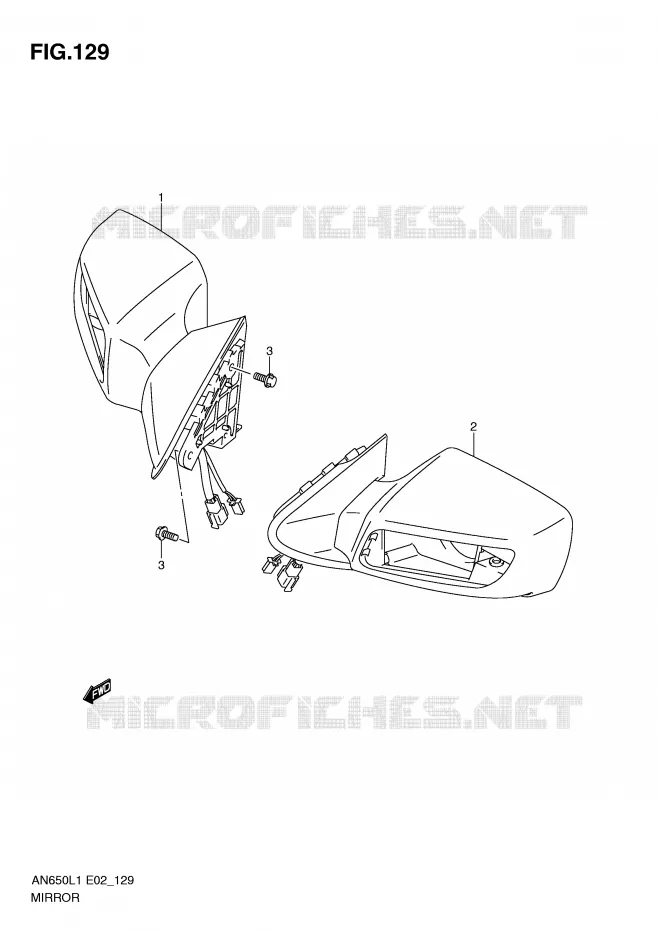 RETROVISEUR (AN650AL1 E2) Suzuki SCOOTER 650 BURGMAN 2011  AN650AL1(E2)