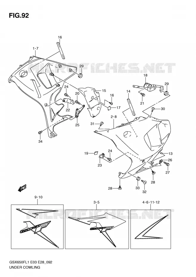 SABOT (GSX650FAL1 E33) Suzuki MOTO 650 GSX-F 2011  GSX650FAL1(E3/E28)