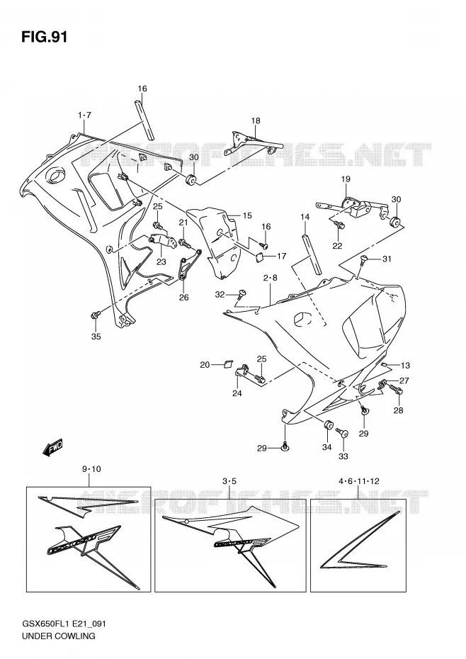 SABOT (GSX650FL1 E21) Suzuki MOTO 650 GSX-F 2011  GSX650FAL1(E21)