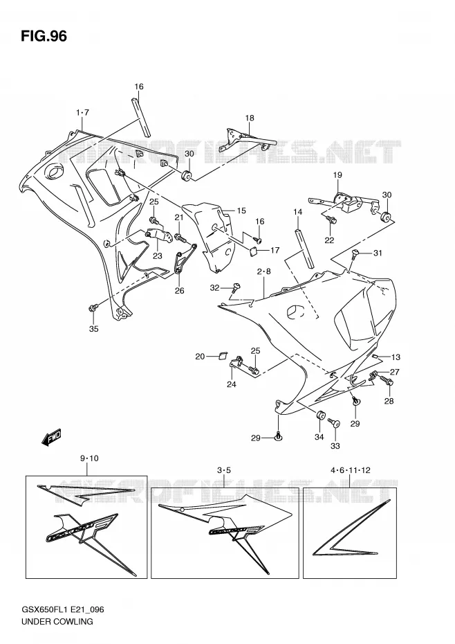 SABOT (GSX650FUAL1 E21) Suzuki MOTO 650 GSX-F 2011  GSX650FAL1(E21)