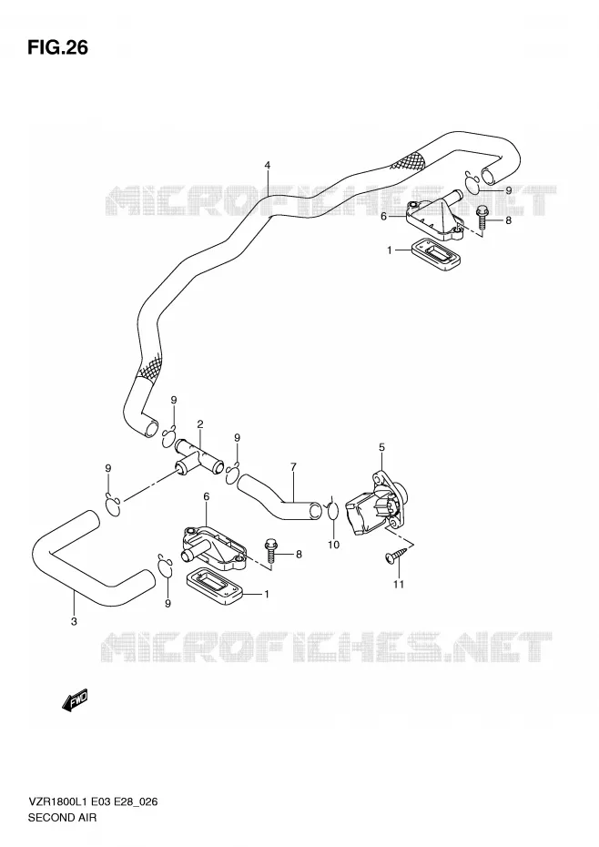 SYSTÈME DE RECYCLAGE GAZ D'ECHAPPEMENT Suzuki MOTO 1800 INTRUDER 2011  VZR1800ZL1(E3)