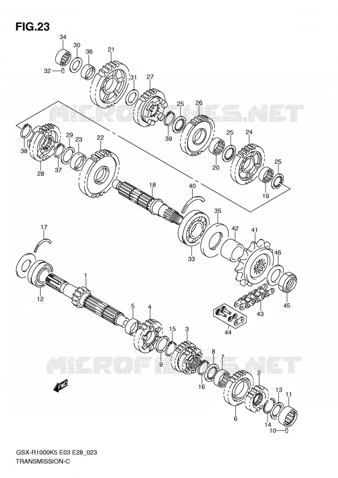 TRANSMISSION Suzuki MOTO 1000 GSX-R 2005  GSX-R1000K5 (E3)
