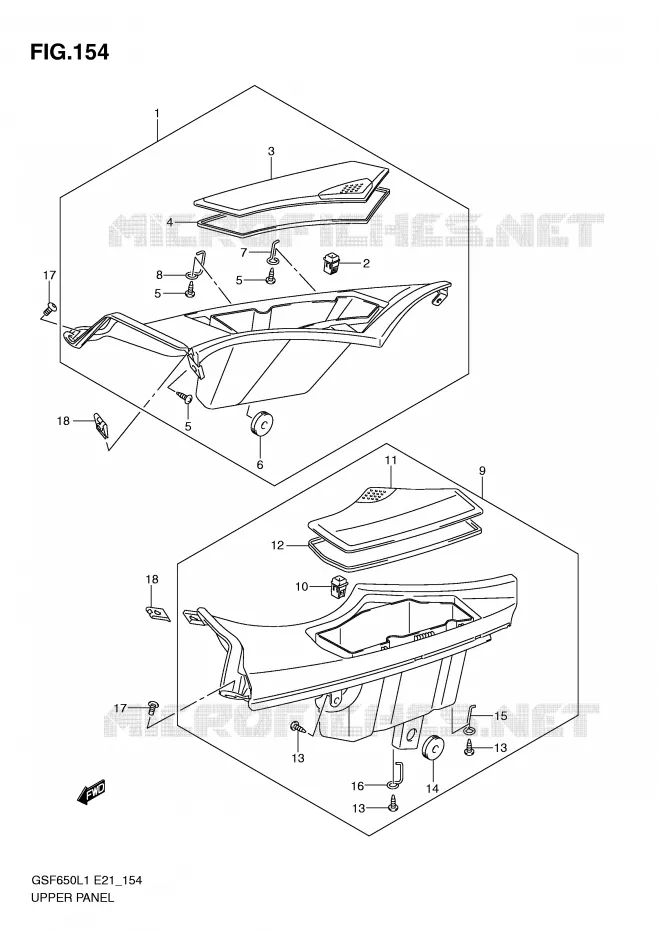 VIDE POCHE (GSF650SUAL1 E21) Suzuki MOTO 650 BANDIT 2011  GSF650L1(E21)