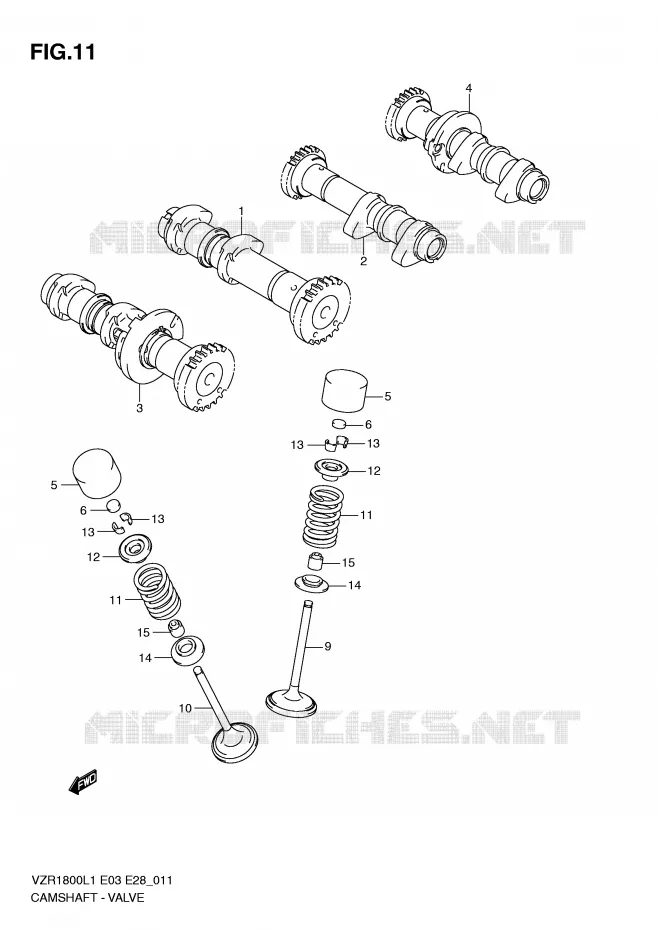 ARBRE A CAMES - SOUPAPES Suzuki MOTO 1800 INTRUDER 2011  VZR1800L1(E3)