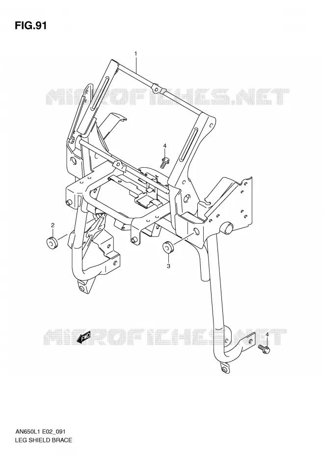 SUPPORT PROTEGE JAMBES (AN650AL1 E2) Suzuki SCOOTER 650 BURGMAN 2011  AN650L1(E2)