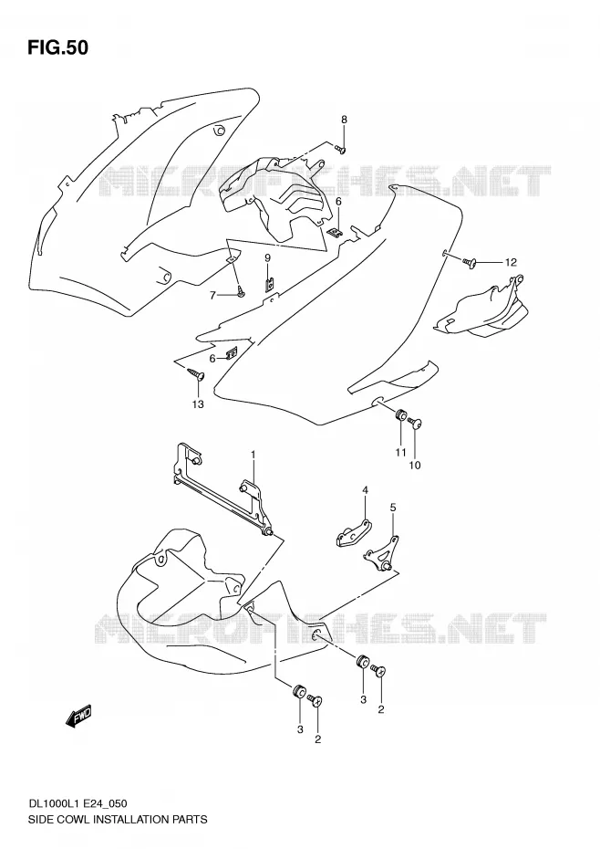 SUPPORTS / FIXATIONS CARENAGES Suzuki MOTO 1000 V-STROM 2011  DL1000L1(E24)