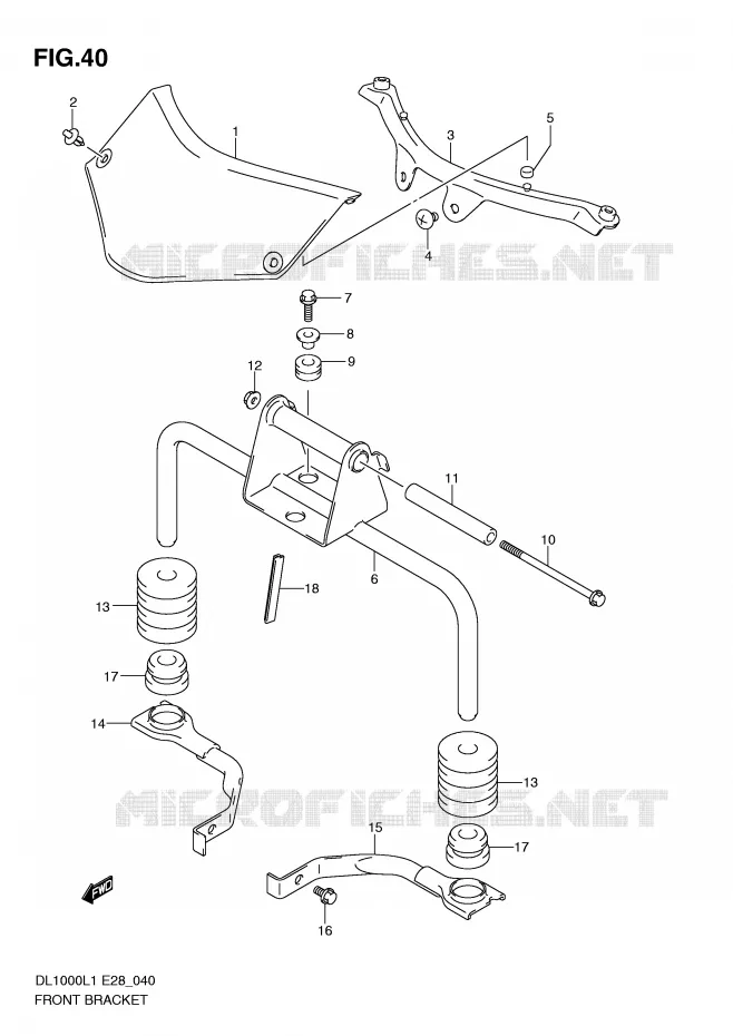 SUPPORTS AVANT Suzuki MOTO 1000 V-STROM 2011  DL1000L1(E28)