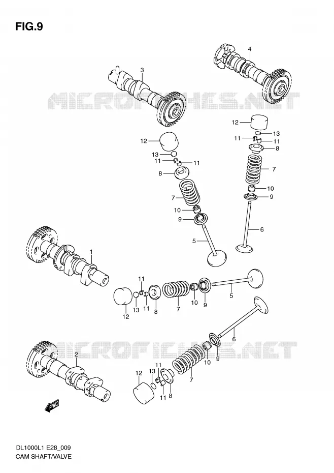 ARBRE A CAMES - SOUPAPES Suzuki MOTO 1000 V-STROM 2011  DL1000L1(E28)