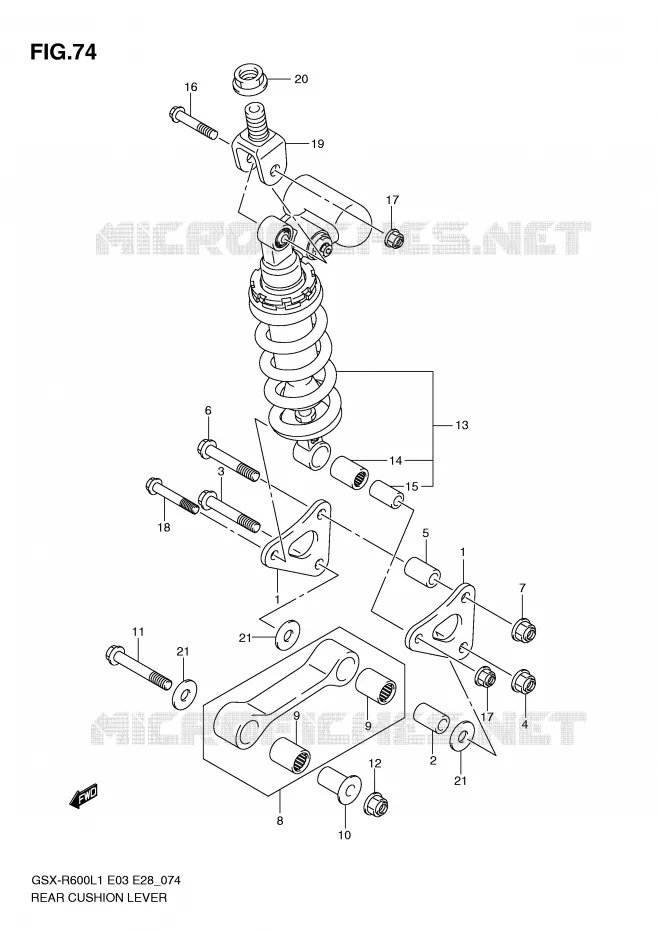 BIELLETTE DE SUSPENSION ARRIERE (GSX-R600L1 E3) Suzuki MOTO 600 GSX-R 2011  GSX-R600L1(E3)
