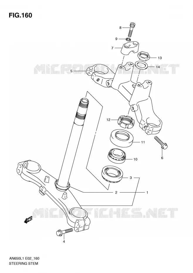 COLONNE DE DIRECTION Suzuki SCOOTER 650 BURGMAN 2011  AN650AL1(E2)