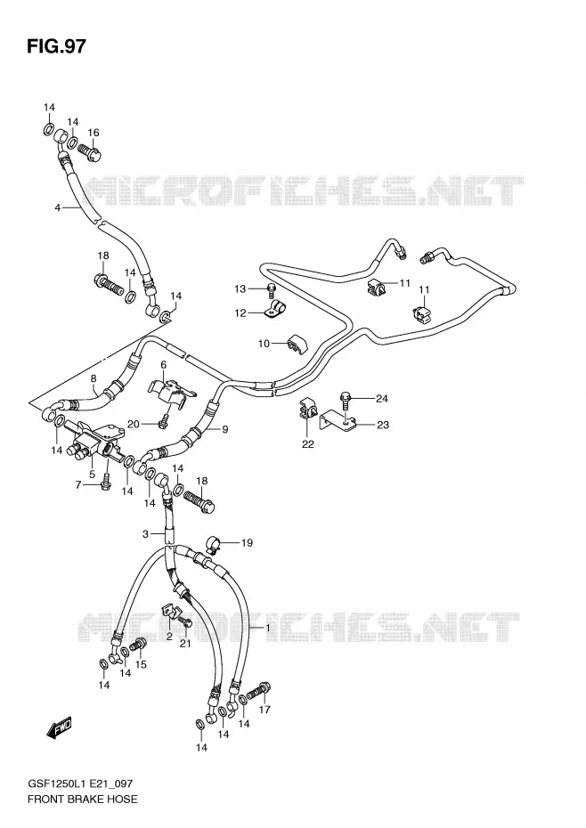 DURITE DE FREIN AVANT (GSF1250AL1 E21) Suzuki MOTO 1250 BANDIT 2011  GSF1250L1(E21)