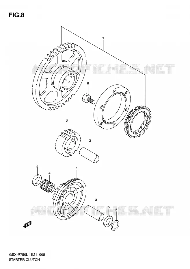 ROUE LIBRE DE DEMARREUR Suzuki MOTO 750 GSX-R 2011  GSX-R750L1(E21)