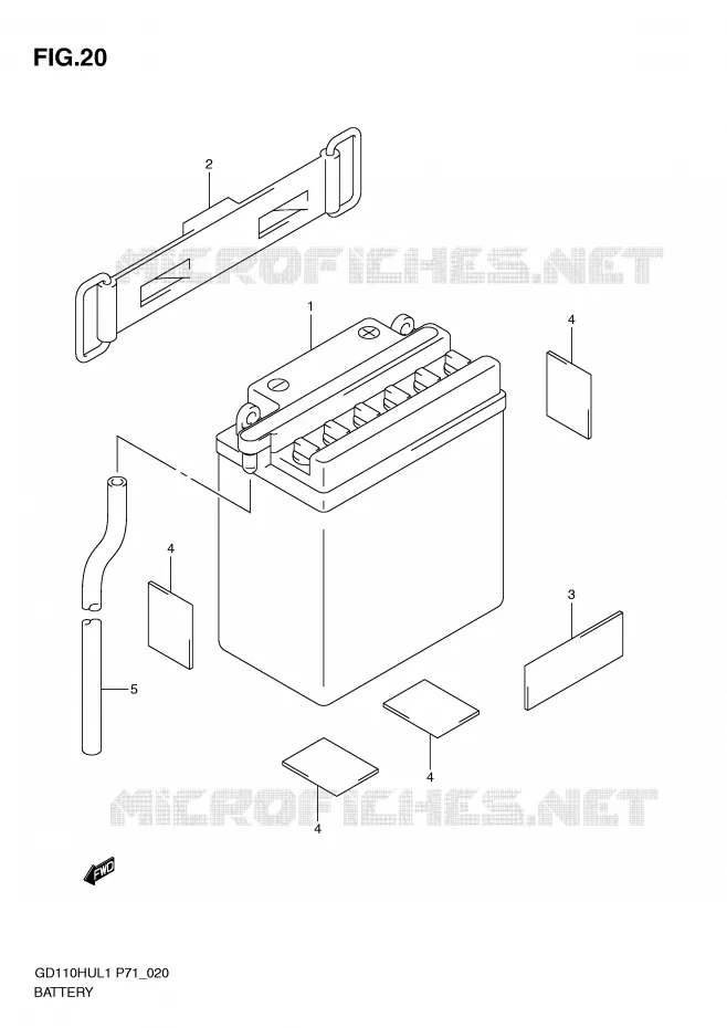 BATTERIE Suzuki MOTO 110 GD 2011  GD110HUL1(P71)