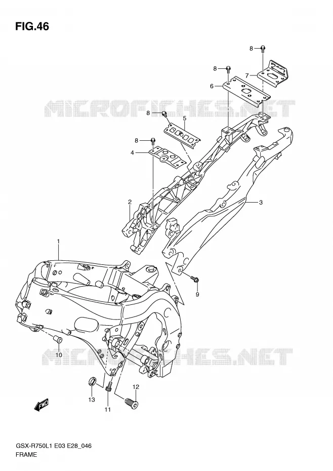 CADRE Suzuki MOTO 750 GSX-R 2011  GSX-R750L1(E3)
