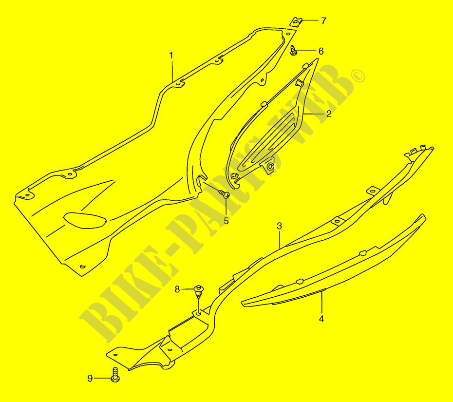 CARENAGES INFERIEUR (MODELE W/X) pour Suzuki BURGMAN 250 1998