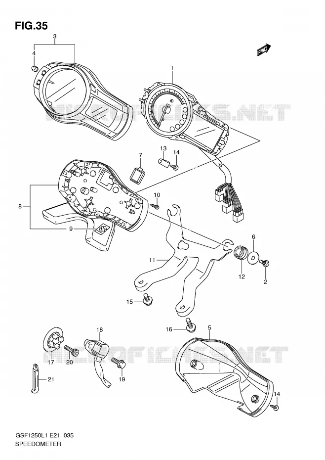 COMPTEUR (GSF1250AL1 E21) Suzuki MOTO 1250 BANDIT 2012  GSF1250L1(E21)
