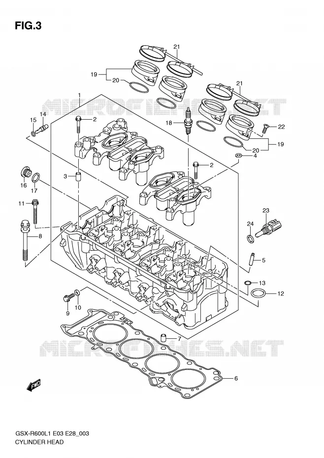 CULASSE Suzuki MOTO 600 GSX-R 2011  GSX-R600L1(E3)