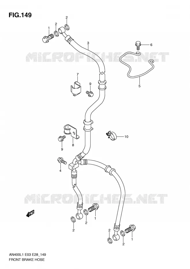 DURITE DE FREIN AVANT (AN400L1 E33) Suzuki SCOOTER 400 BURGMAN 2011  AN400AL1(E03)
