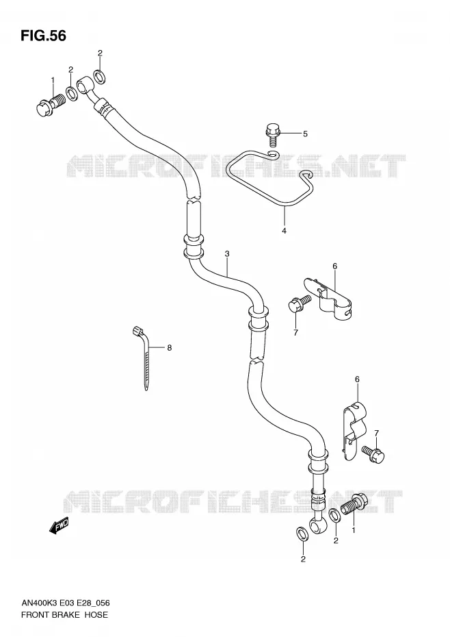 DURITE DE FREIN AVANT (MODELE K3) Suzuki SCOOTER 400 BURGMAN 2006  AN400SK6(E3/E28)