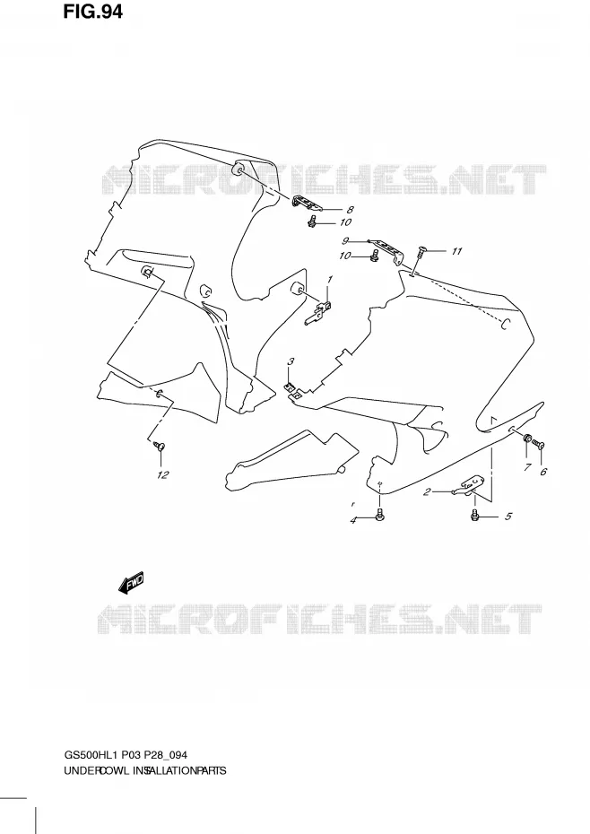 FIXATION DE CARENAGES (GS500FH P3) Suzuki MOTO 500 GS-F 2011  GS500FHL1(P3)