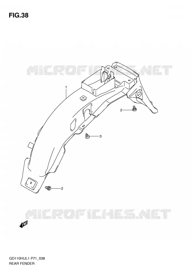 GARDE BOUE ARRIERE Suzuki MOTO 110 GD 2011  GD110HUL1(P71)