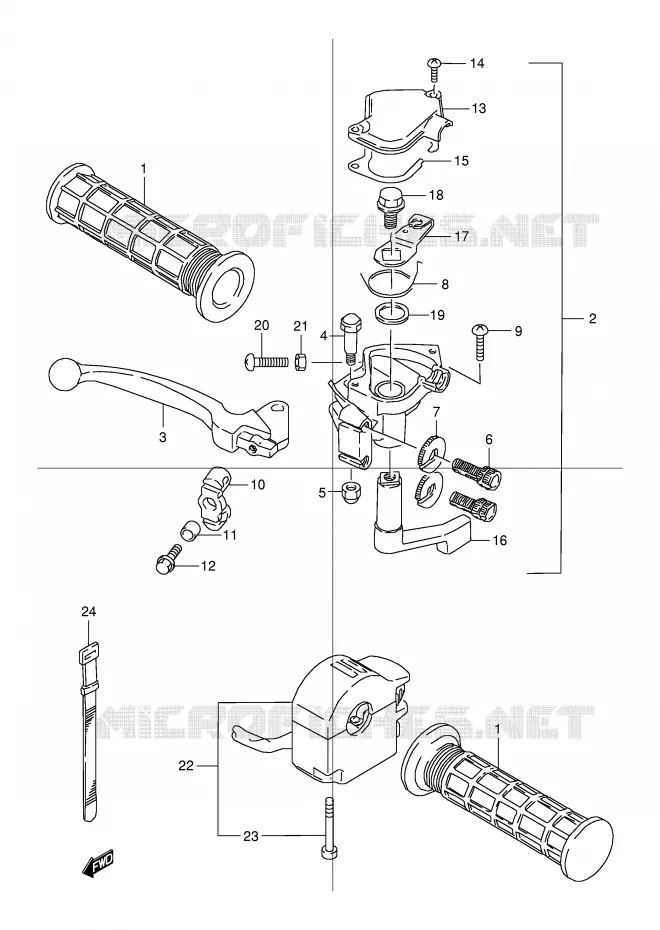 LEVIER DE FREIN AVANT Suzuki QUAD 80 QUADSPORT 1996  LT80T(P1)