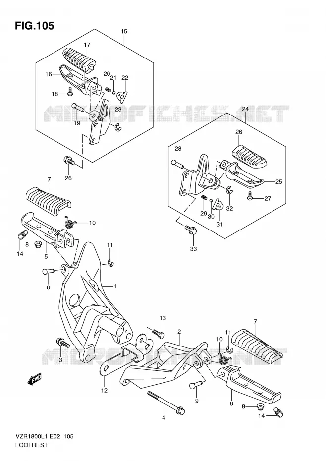 REPOSE PIED Suzuki MOTO 1800 INTRUDER 2011  VZR1800L1(E2)