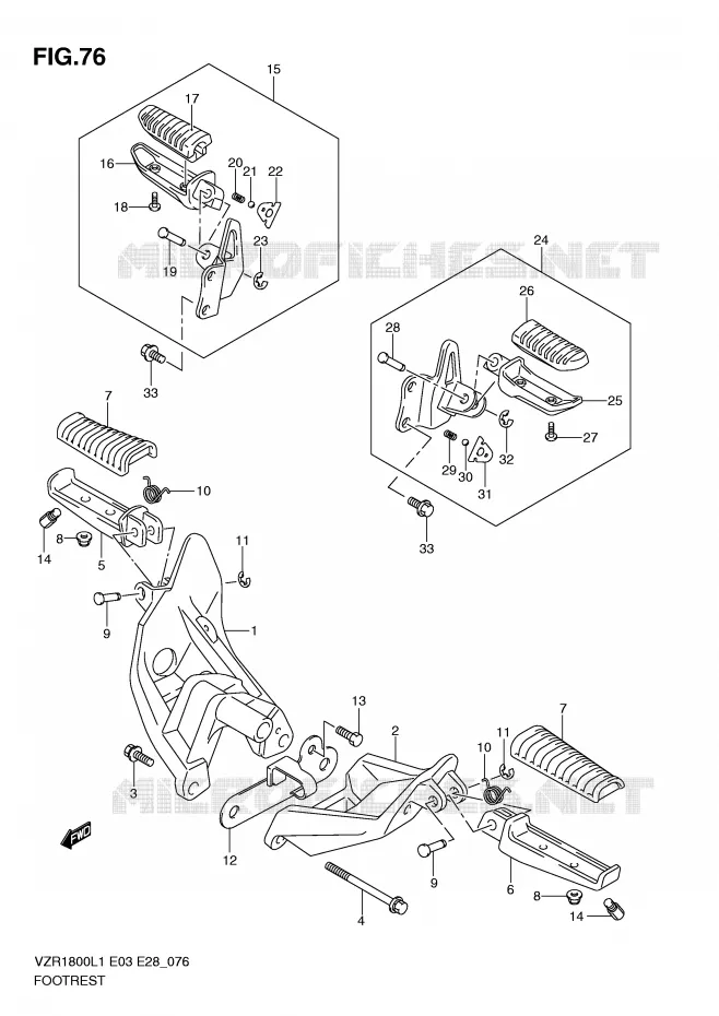 REPOSE PIED Suzuki MOTO 1800 INTRUDER 2011  VZR1800ZL1(E3)