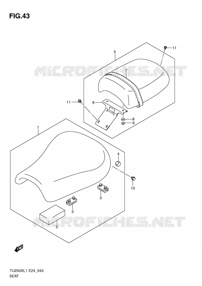 SELLE Suzuki MOTO 250 TU 2011  TU250XL1(E24)