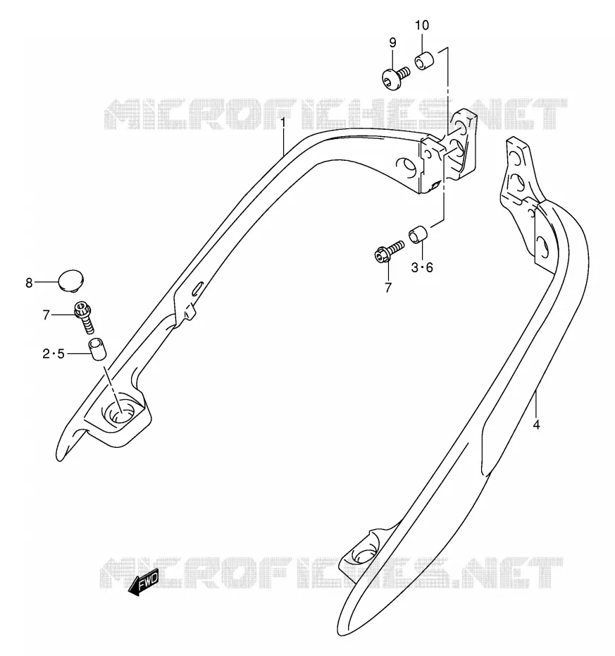 SUPPORT DOSSERET (SIDE)(MODELE K1) Suzuki SCOOTER 400 BURGMAN 2002  AN400K2(E2)