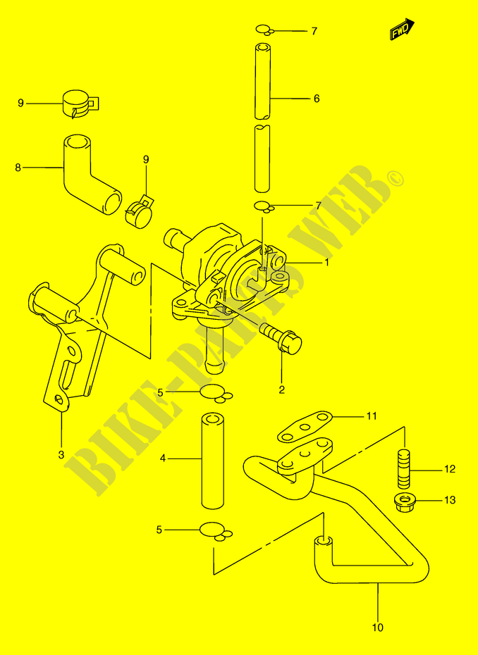 SYSTEME RECYCLAGE GAZ ECHAPPEMENT (AN250W/X/Y E18,AN250RY E34) pour Suzuki BURGMAN 250 1998