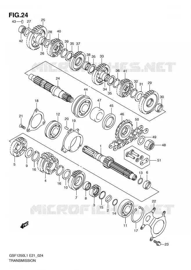 TRANSMISSION Suzuki MOTO 1250 BANDIT 2011  GSF1250L1(E21)
