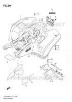 GARDE BOUE ARRIERE (LT A750XPL1 P24) pour Suzuki KINGQUAD 750 2011