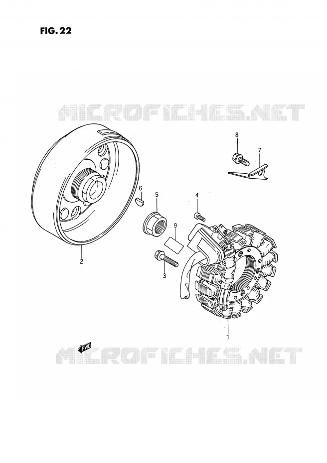 ALLUMAGE ROTOR - STATOR Suzuki QUAD 250 QUADRUNNER 1988  LT-4WDJ(E3)