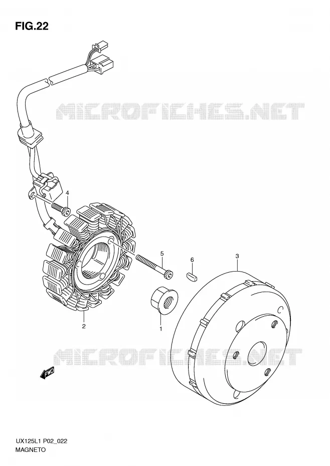 ALLUMAGE ROTOR - STATOR Suzuki SCOOTER 125 SIXTEEN 2011  UX125L1(P02)