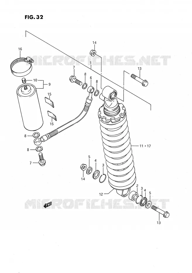 AMORTISSEUR ARRIERE (MODELE G) Suzuki MOTO 80 RM 1995  RM80S(E24)