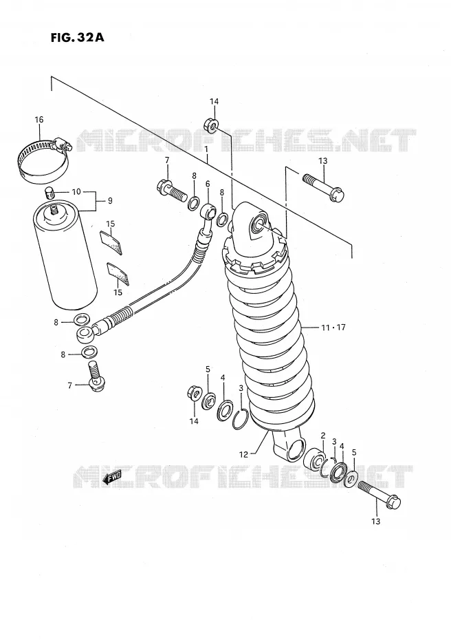 AMORTISSEUR ARRIERE (MODELE H) Suzuki MOTO 80 RM 1994  RM80R(E24)