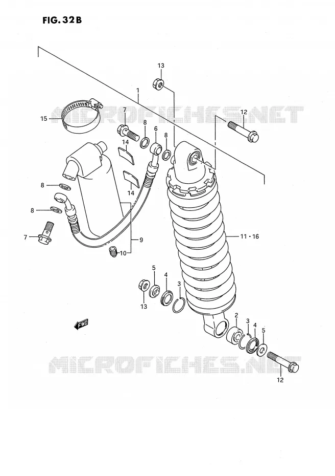 AMORTISSEUR ARRIERE (MODELE K) Suzuki MOTO 80 RM 1995  RM80S(E24)