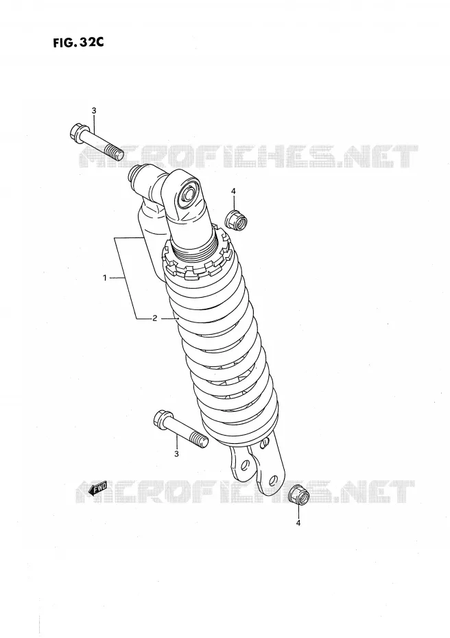 AMORTISSEUR ARRIERE (MODELE L) Suzuki MOTO 80 RM 1995  RM80S(E24)