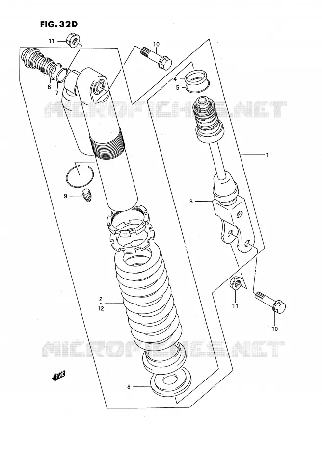 AMORTISSEUR (MODELE M/N/P/R/S) Suzuki MOTO 80 RM 1987  RM80H(E24)