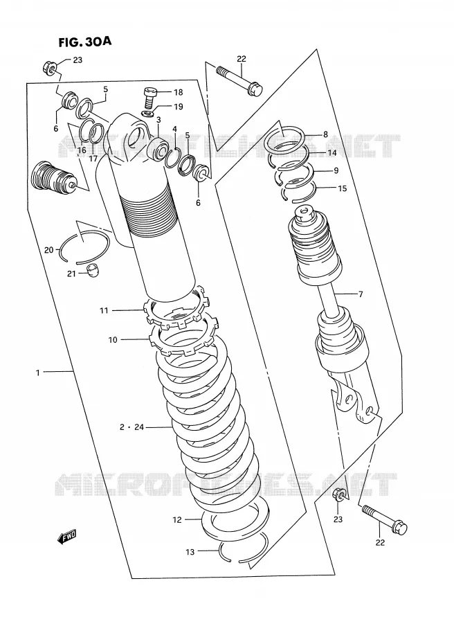 AMORTISSEUR (MODELE R) Suzuki MOTO 250 RM 1994  RM250R(E3)
