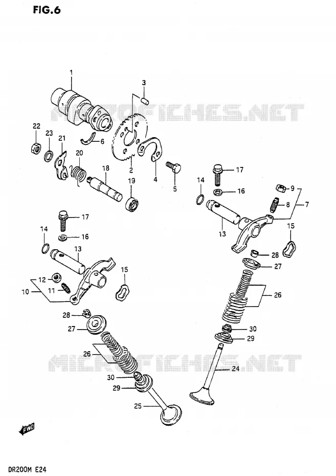 ARBRE A CAMES - SOUPAPES Suzuki MOTO 200 DR 1989  DR200K(E24)