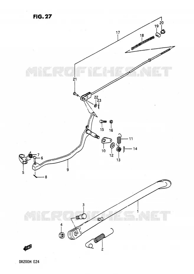 BEQUILLE - PEDALE DE FREIN ARRIERE Suzuki MOTO 200 DR 1986  DR200G(E24)